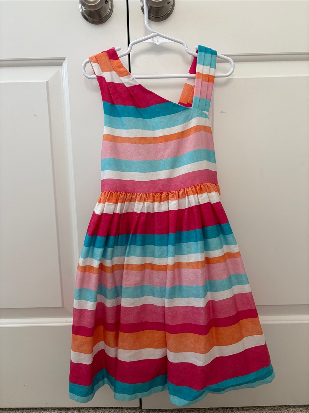 Mayoral Girls Striped Sleeveless Summer Dress - Multi Color